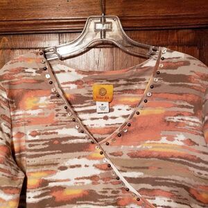 Ruby Rd Southwestern Embellished Sequins Top